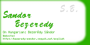sandor bezeredy business card